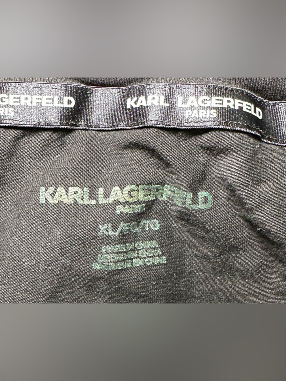 Karl Lagerfeld Paris Black Gold Foil Logo Tee Shirt‎ Karl Head Graphic Designer - Picture 7 of 8